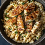 Creamy Garlic Butter Chicken and Rotini in Parmesan Sauce