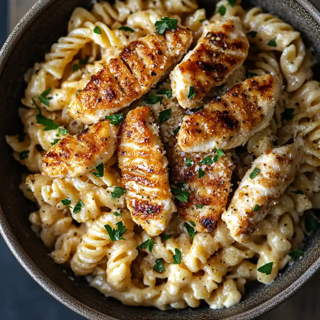 Creamy Garlic Butter Chicken and Rotini in Parmesan Sauce Recipe – A Decadent, Irresistible Twist on Classic Comfort Food