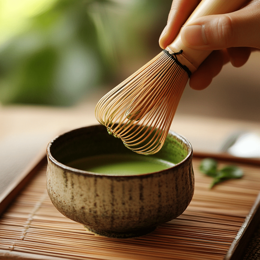 Japanese Mounjaro Recipe - A Natural Detox with a Powerful Twist 6 Whisking matcha for the Japanese Mounjaro detox drink