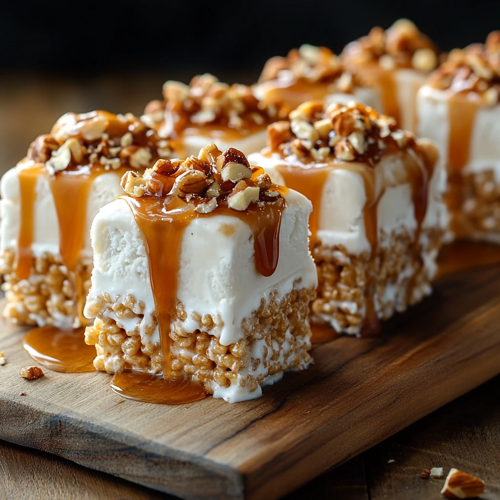 How to Make Rice Krispie Ice Cream - A Dessert Game Changer 6 rice krispie ice cream sandwiches with toppings