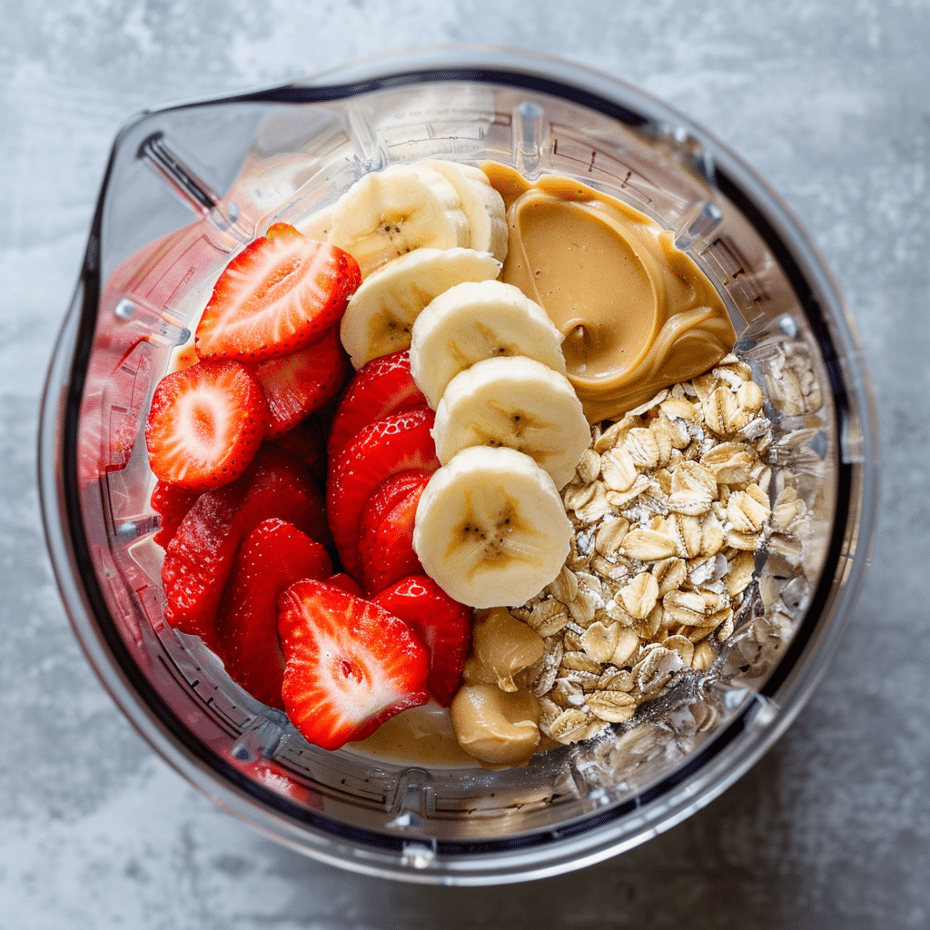 The Best Greek Yogurt Smoothie Recipe for a Healthy Start 6 Smoothie ingredients – banana, strawberries, oats, and honey
