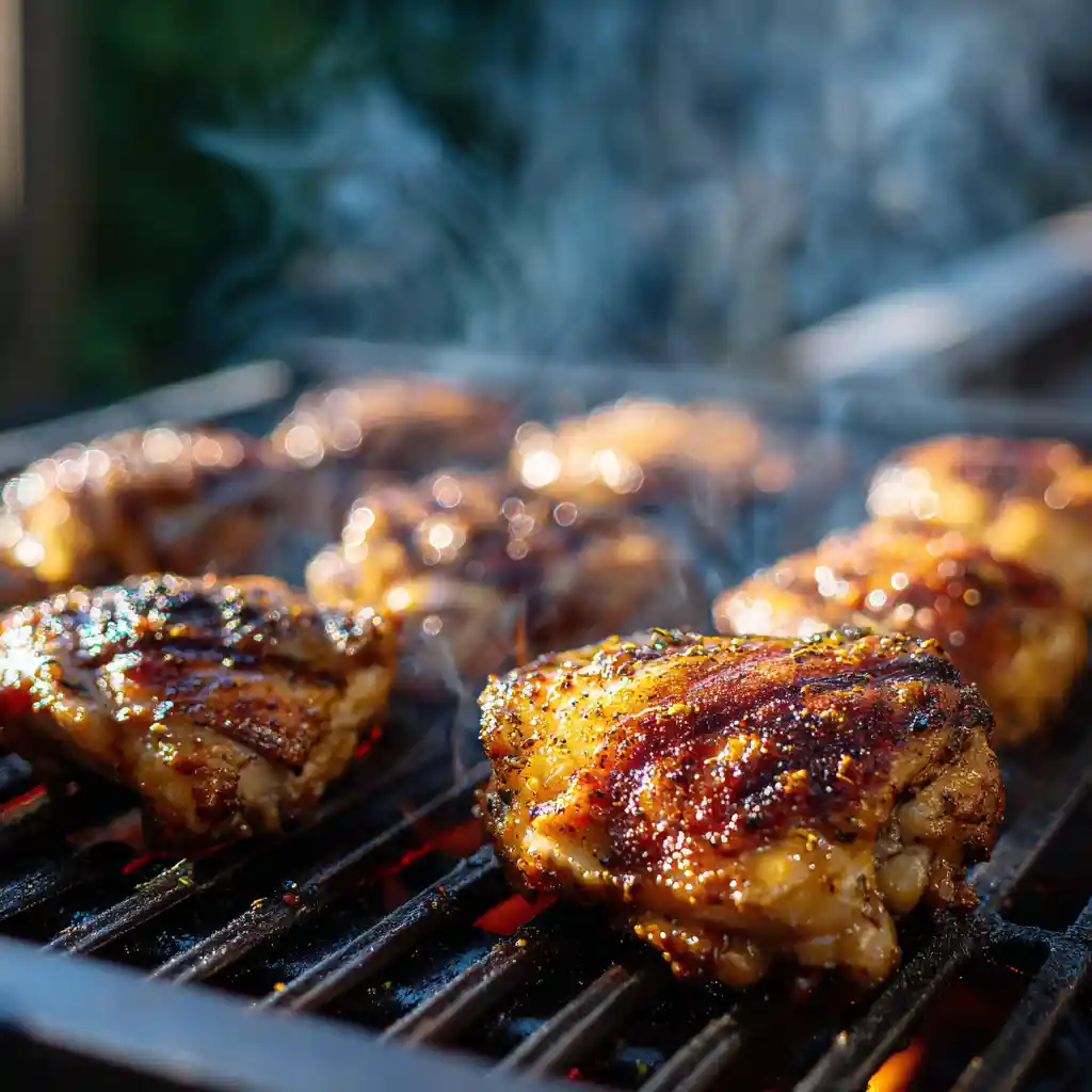 Chicken Marinade for Greek Bowl: The Ultimate Mediterranean Flavor Guide 4 Greek-marinated chicken on outdoor grill