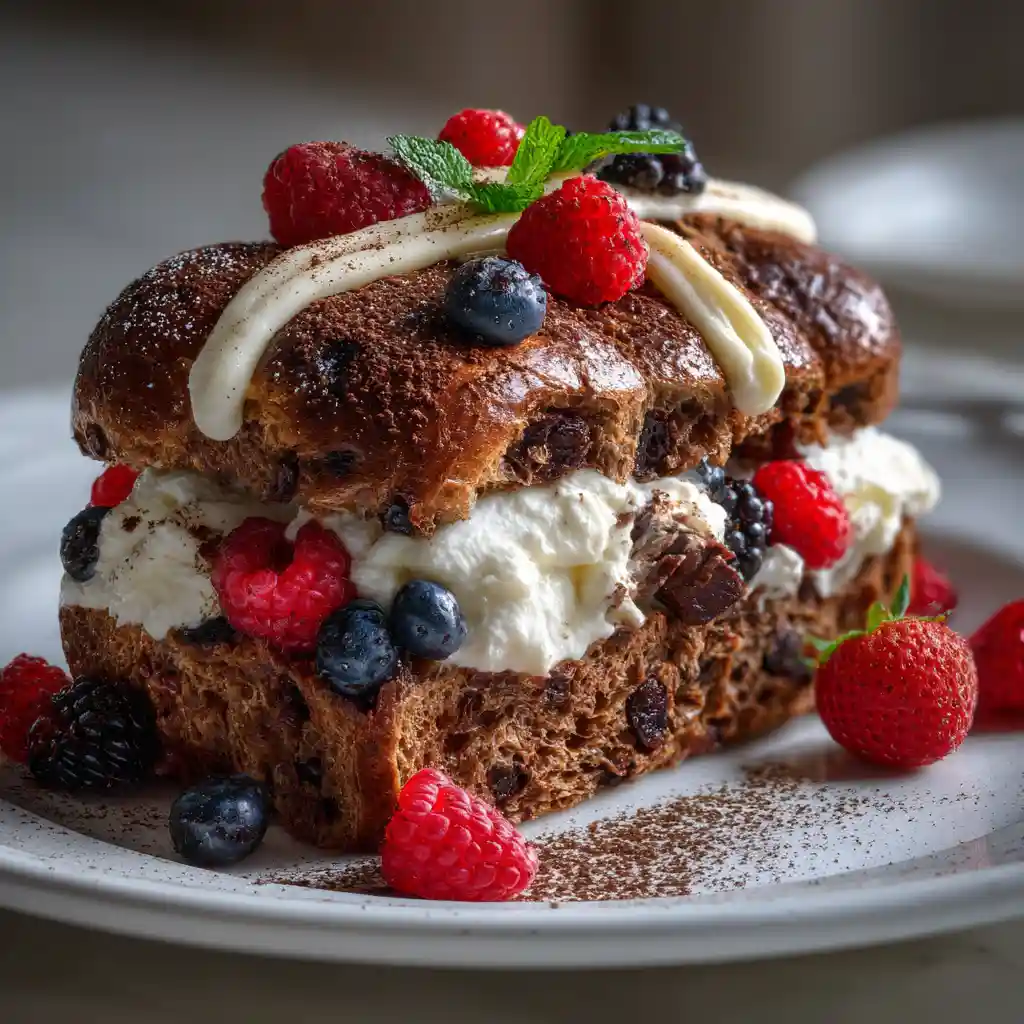 Chocolate Hot Cross Buns Recipe: A Rich Twist on the Classic Easter Treat 6 fresh baked chocolate hot cross buns with glaze