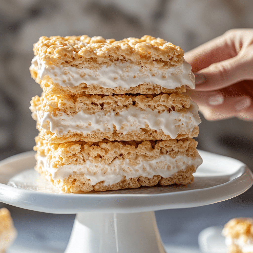 Irresistible Homemade Rice Krispie Treat Ice Cream Sandwich (Better Than Store-Bought!) 4 Rice Krispie treat ice cream sandwich