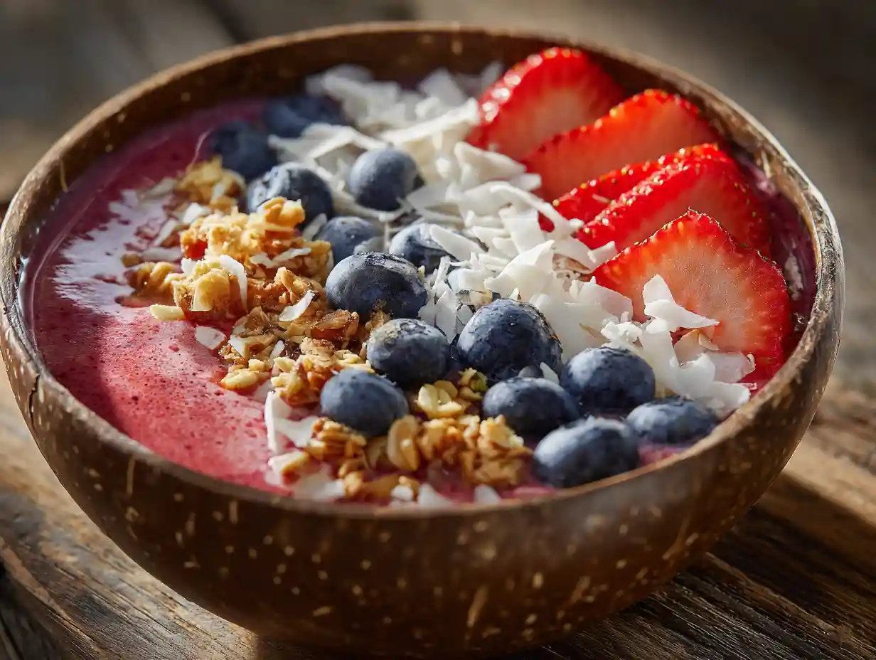 How to Make a 5-Minute Fruit Smoothie Bowl with Greek Yogurt 2 5-minute fruit smoothie bowl with Greek yogurt and toppings