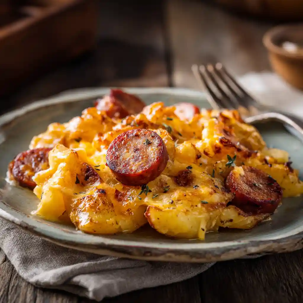How to Make Cheesy Ranch Potatoes and Sausage - Pure Comfort on a Plate 2 cheesy ranch potatoes and smoked sausage