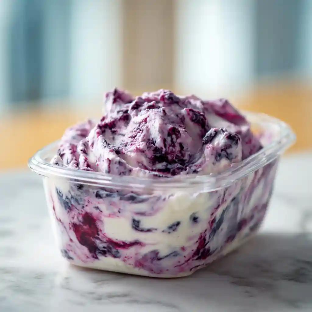 How To Make Keto Blueberry Ice Cream Cottage Cheese - High Protein & Satisfying 3 Cottage cheese and blueberries blended