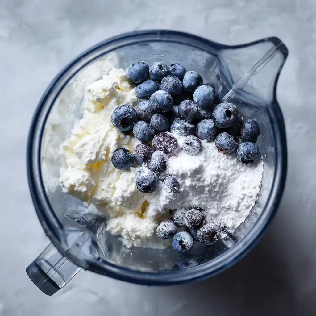 How To Make Keto Blueberry Ice Cream Cottage Cheese - High Protein & Satisfying 2 blending keto cottage cheese ice cream compressed