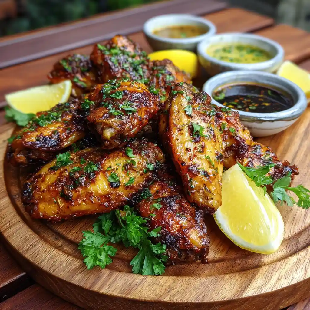 Cajun Cowboy Butter Wings – The Boldest Wings You’ll Ever Make 3 Cajun Cowboy Butter Wings served with lemon and herbs