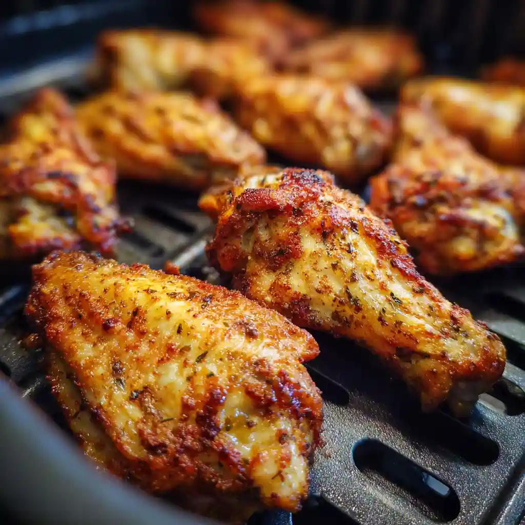 Cajun Cowboy Butter Wings – The Boldest Wings You’ll Ever Make 2 Crispy Cajun Wings Cooking in Air Fryer