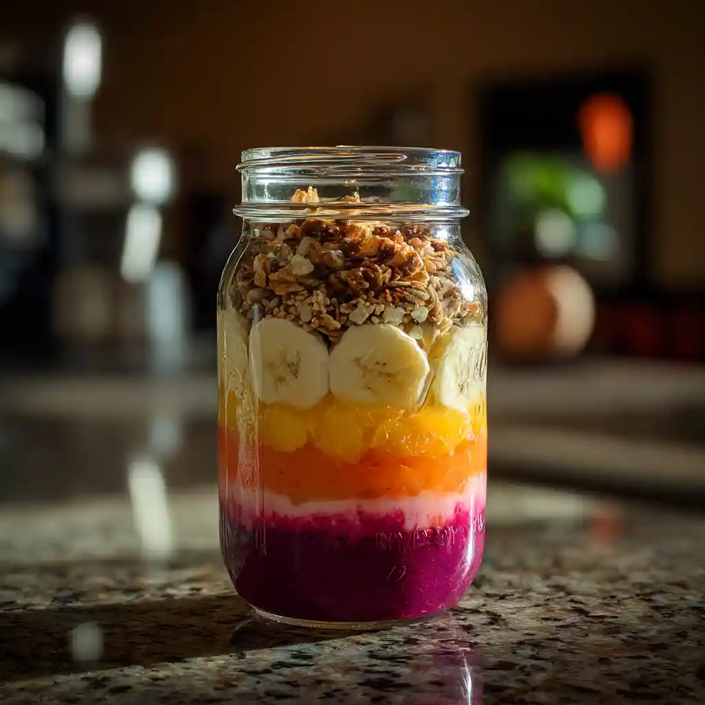 Delicious Instant Pot Flavored Yogurt Recipes with Fruit You’ll Love 2 fruit layered yogurt parfait in mason jar