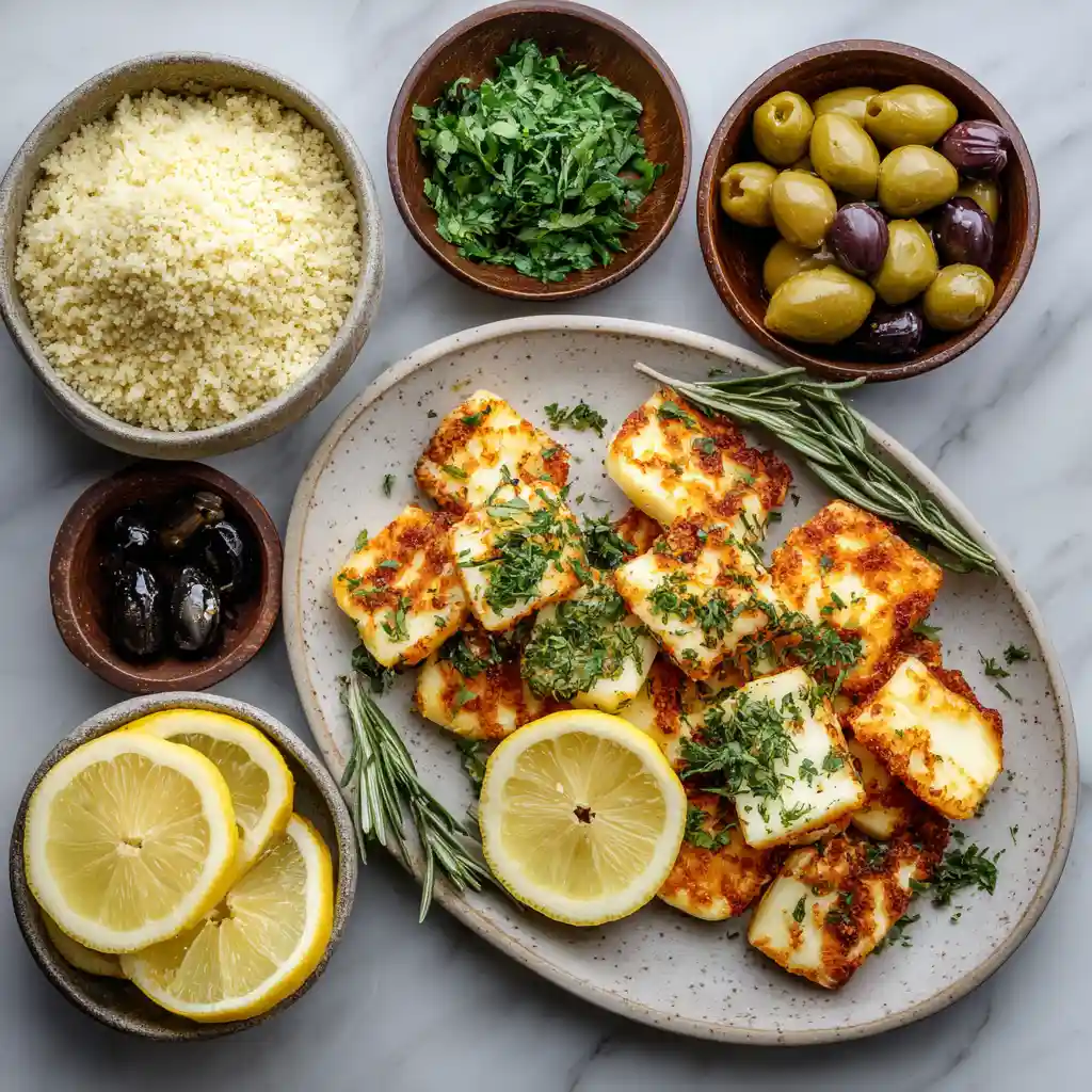 How to Make a Crispy Halloumi Skillet with Tomatoes and White Beans 2 Mediterranean variations for crispy halloumi dinner
