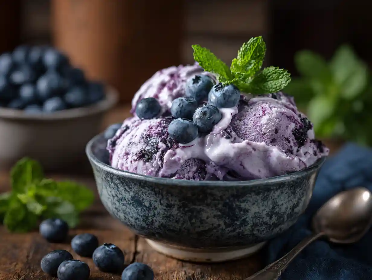 How To Make Keto Blueberry Ice Cream Cottage Cheese - High Protein & Satisfying 4 Keto blueberry ice cream cottage cheese topped with blueberries