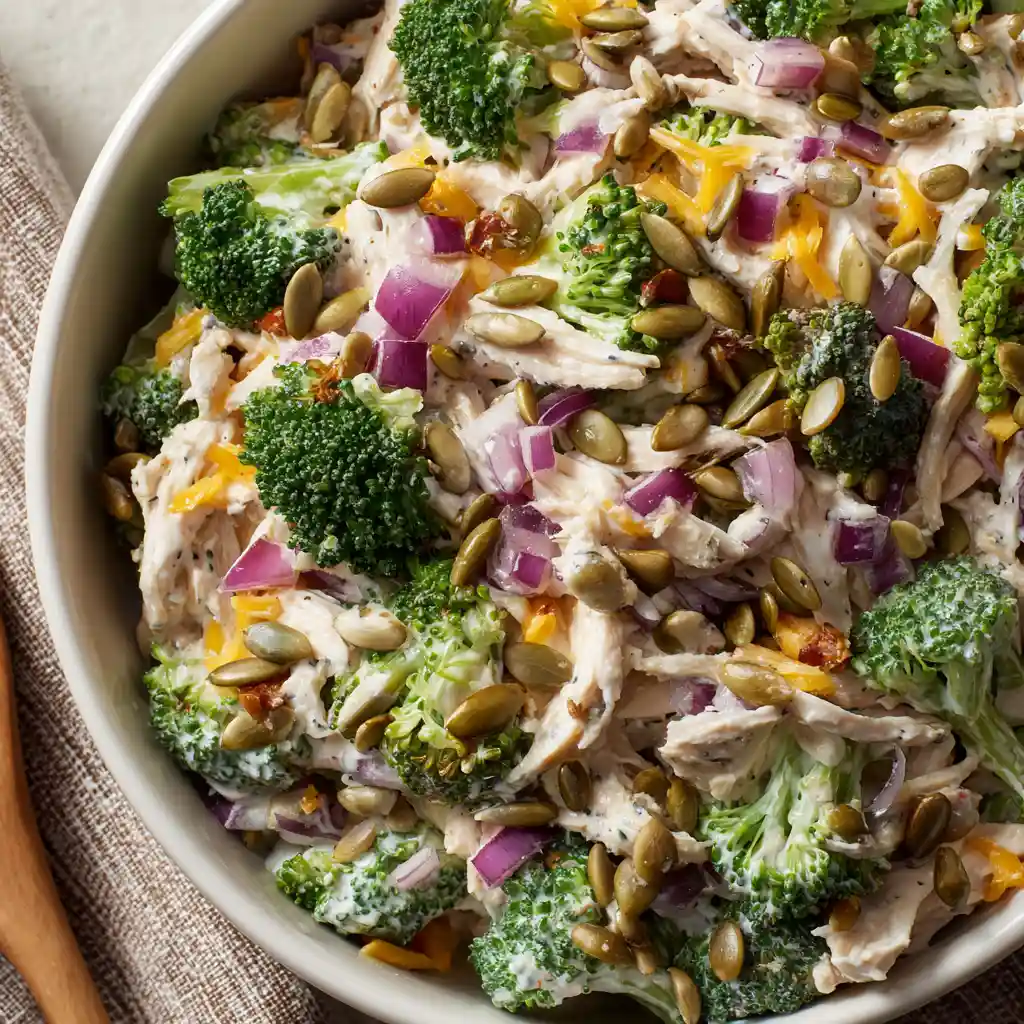 How to Make a Crunchy, Loaded Chicken and Broccoli Salad 1 loaded chicken and broccoli salad