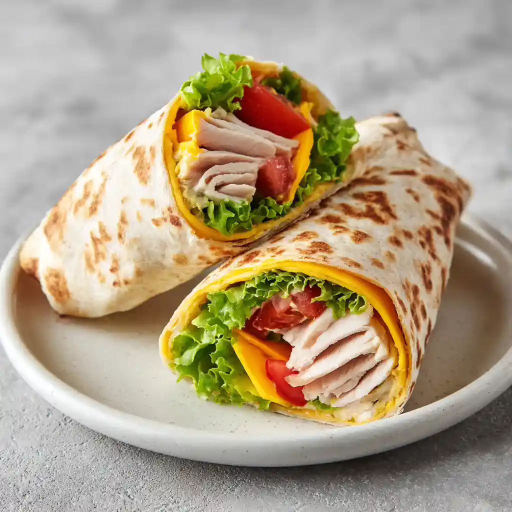 Wrap Lunch Ideas for Work: Fold, Pack & Go! 1 Turkey & Cheddar Classic