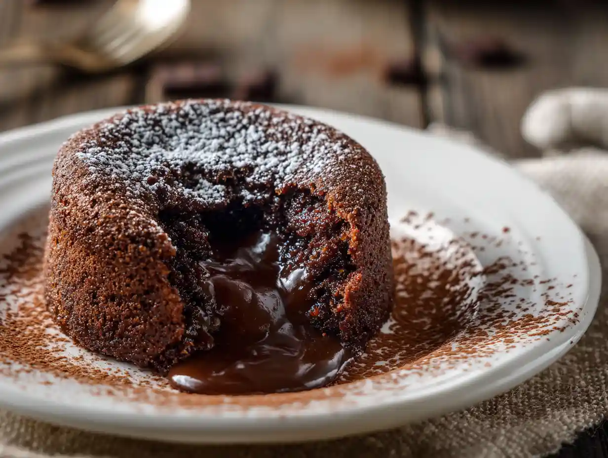 Oatmeal Chocolate Lava Cake with molten center