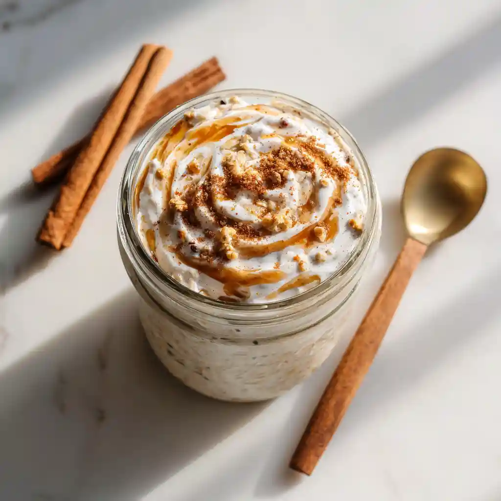 Cinnamon Roll Overnight Oats – Creamy, Cozy & Perfect for Breakfast On-the-Go 1 Creamy cinnamon roll overnight oats