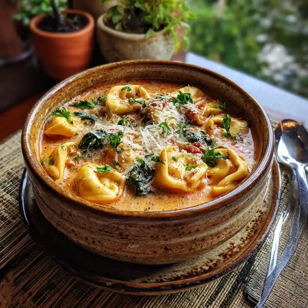 Creamy tortellini soup