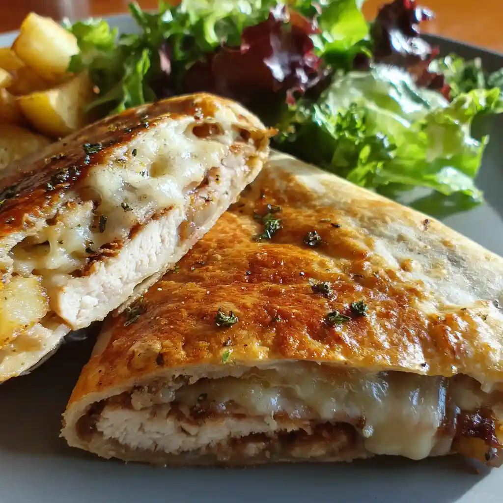 How To Make Garlic Parmesan Crockpot Chicken and Potatoes 2 Leftover garlic parmesan chicken used in sandwich wrap