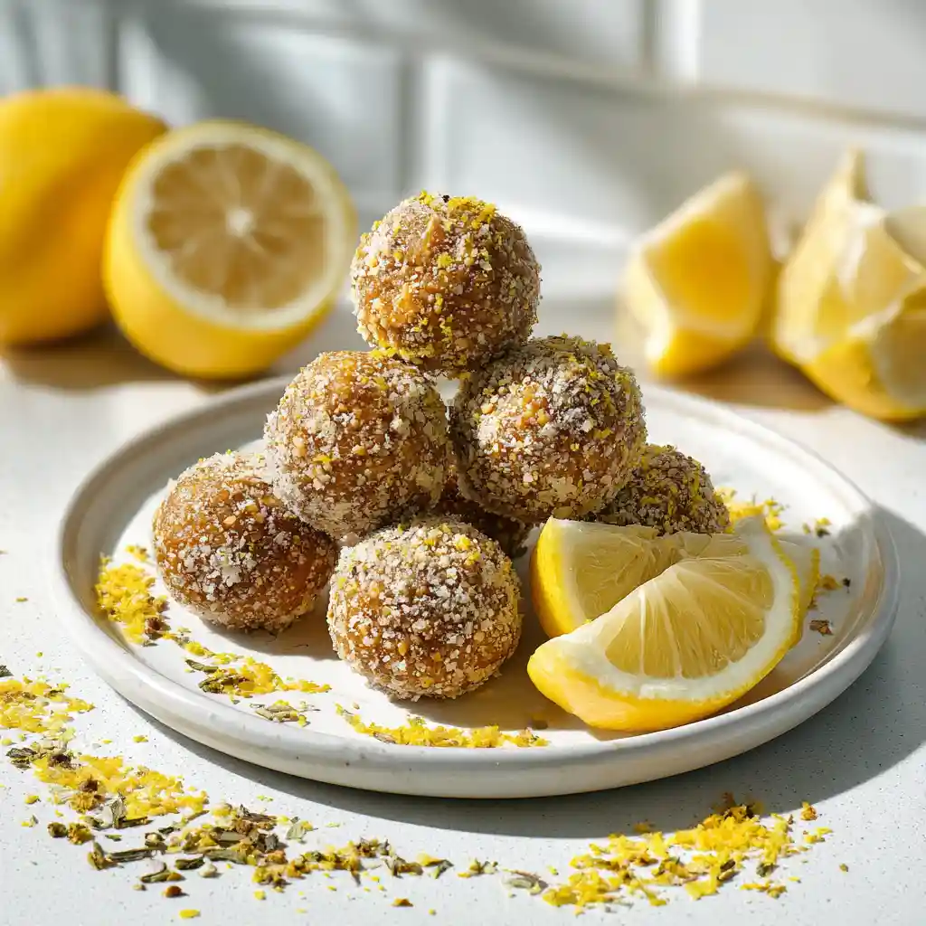 6 Healthy Energy Balls Recipes – Easy No-Bake Snacks 4 lemon zest energy balls with lemon slices