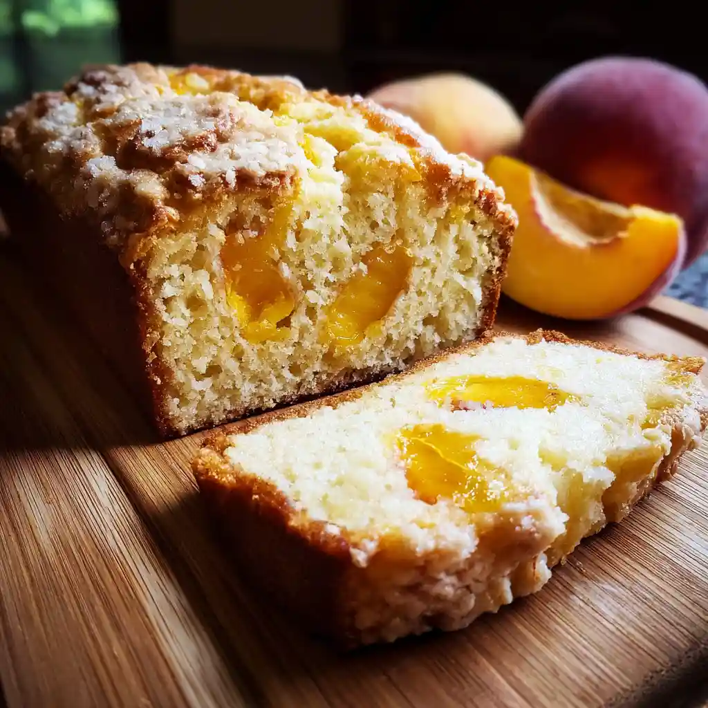 Heavenly Peach Bread Recipe: Moist, Fruity & Made From Scratch 1 peach bread recipe freshly sliced