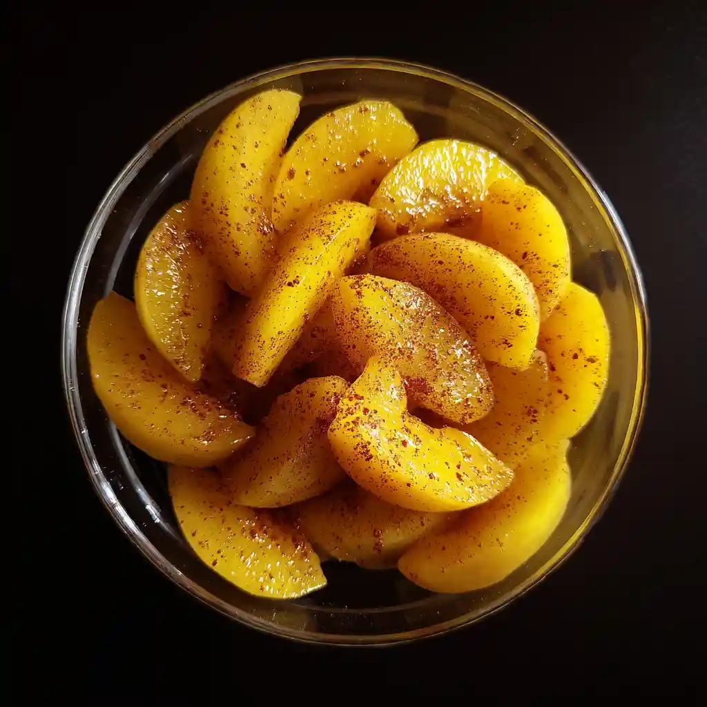 How to Make Peach Crisp with Fresh Peaches - Easier Than Pie 2 sliced peaches with sugar and cinnamon