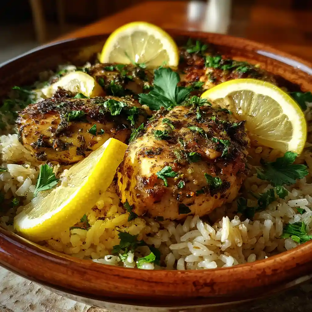 Slow Cooker Lemon Herb Chicken and Rice – Easy Comfort Food Recipe 1 slow cooker lemon herb chicken and rice
