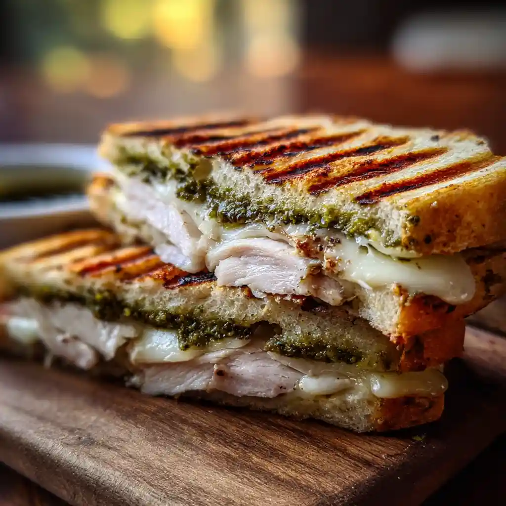 Turkey Pesto Sandwich Recipe – The Best Fresh and Flavorful Lunch Idea 1 Toasted turkey pesto sandwich ready to serve