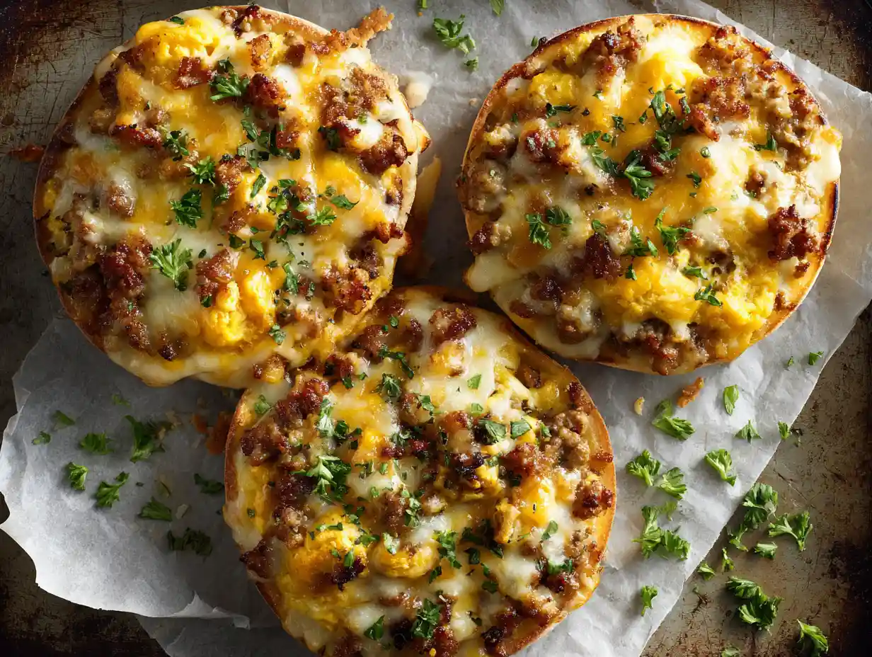 The Ultimate Cheesy English Muffin Breakfast Pizza Recipe 3 Breakfast Burrito Grilled Cheese