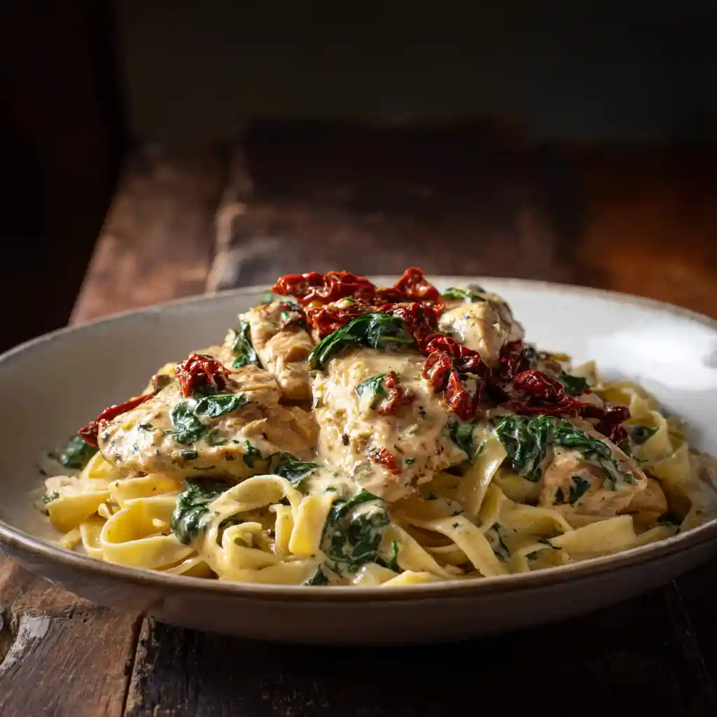 Crockpot Tuscan Garlic Chicken: Creamy, Healthy & Easy with Spinach & Sun-Dried Tomatoes 1 Crockpot Tuscan Garlic Chicken