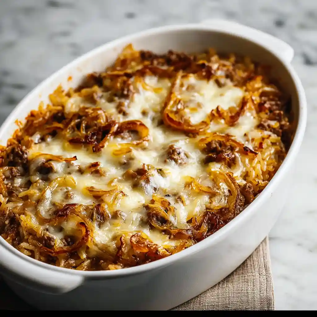 Delicious French Onion Beef Rice Casserole Recipe 1 French Onion Beef & Rice Casserole