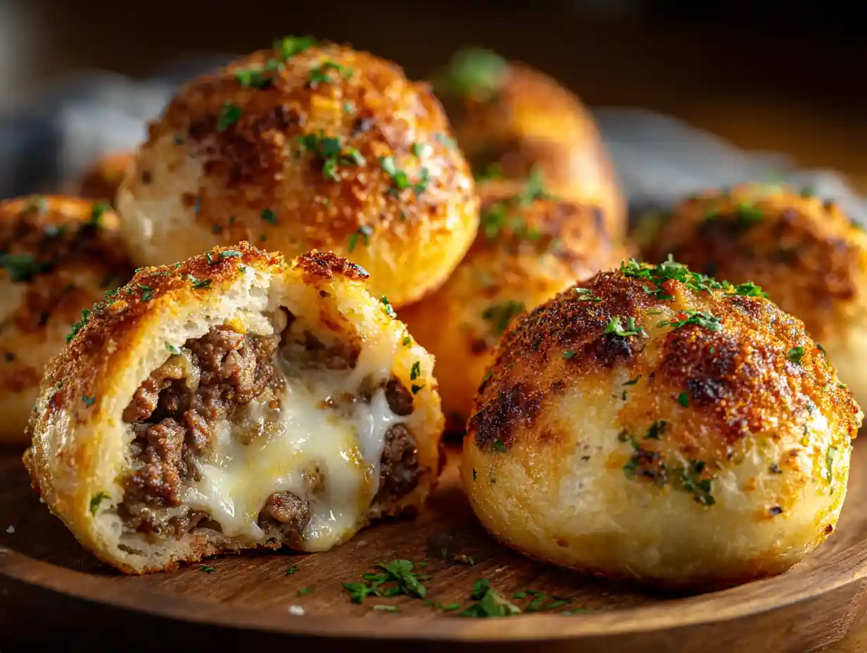 Garlic Parmesan Cheeseburger Bombs
