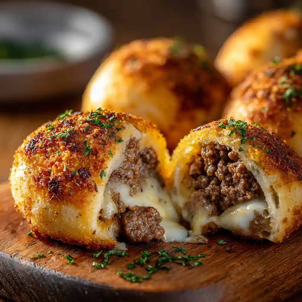 Amazing Garlic Parmesan Cheeseburger Bombs Recipe 1 Garlic Parmesan Cheeseburger Bombs