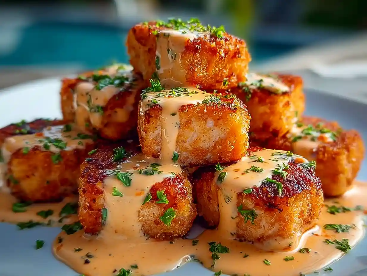 Homemade Crispy Bang Bang Salmon Bites