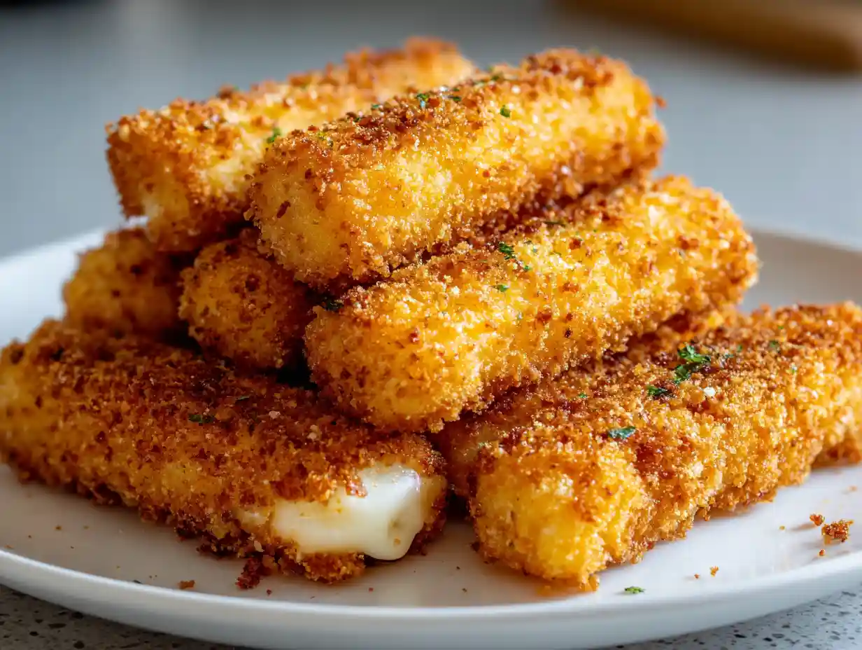 Crispy Homemade Mozzarella Sticks Recipe