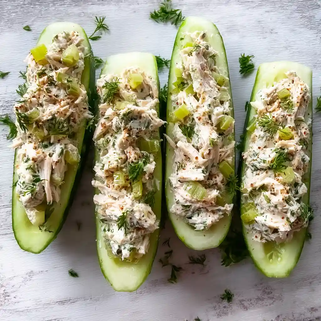 Wonderful Keto Chicken Cucumber Boats 1 Keto Chicken Cucumber Boats