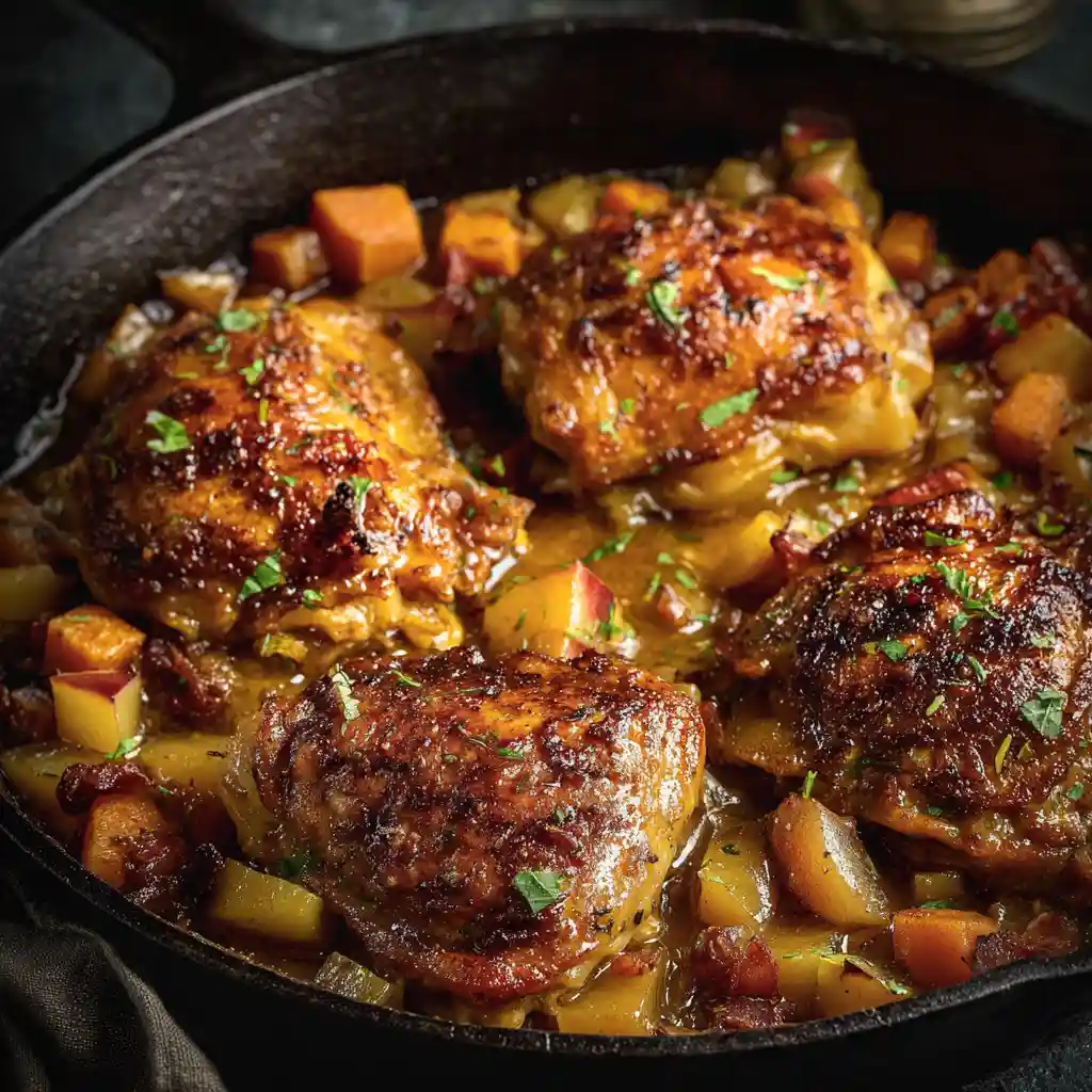 The Amazing Maple-Glazed Chicken with Sweet Potatoes 1 Maple-Glazed Chicken with Sweet Potatoes
