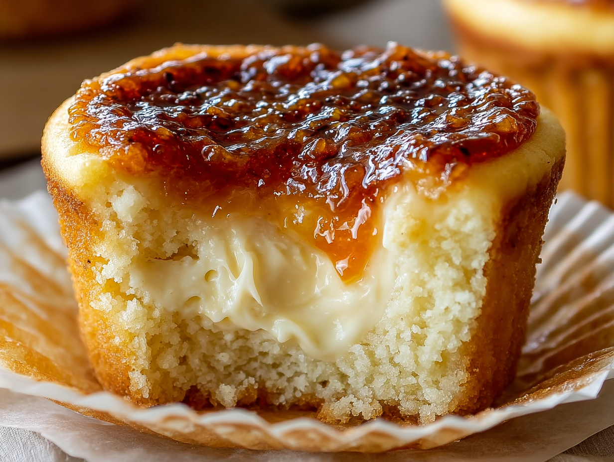 Vanilla Bean Crème Brûlée Cheesecake Cupcakes