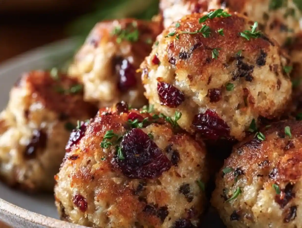 Cranberry Turkey Stuffing Balls Recipe