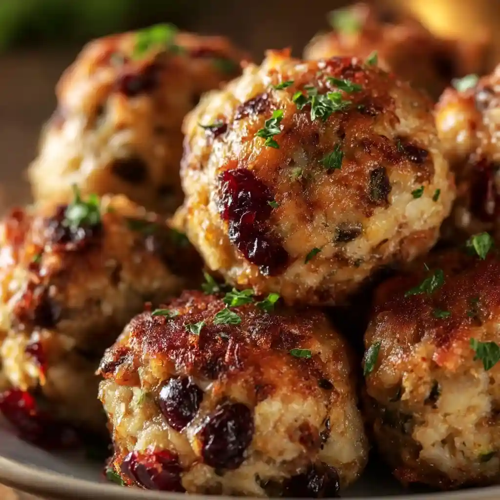 Cranberry Turkey Stuffing Balls Recipe