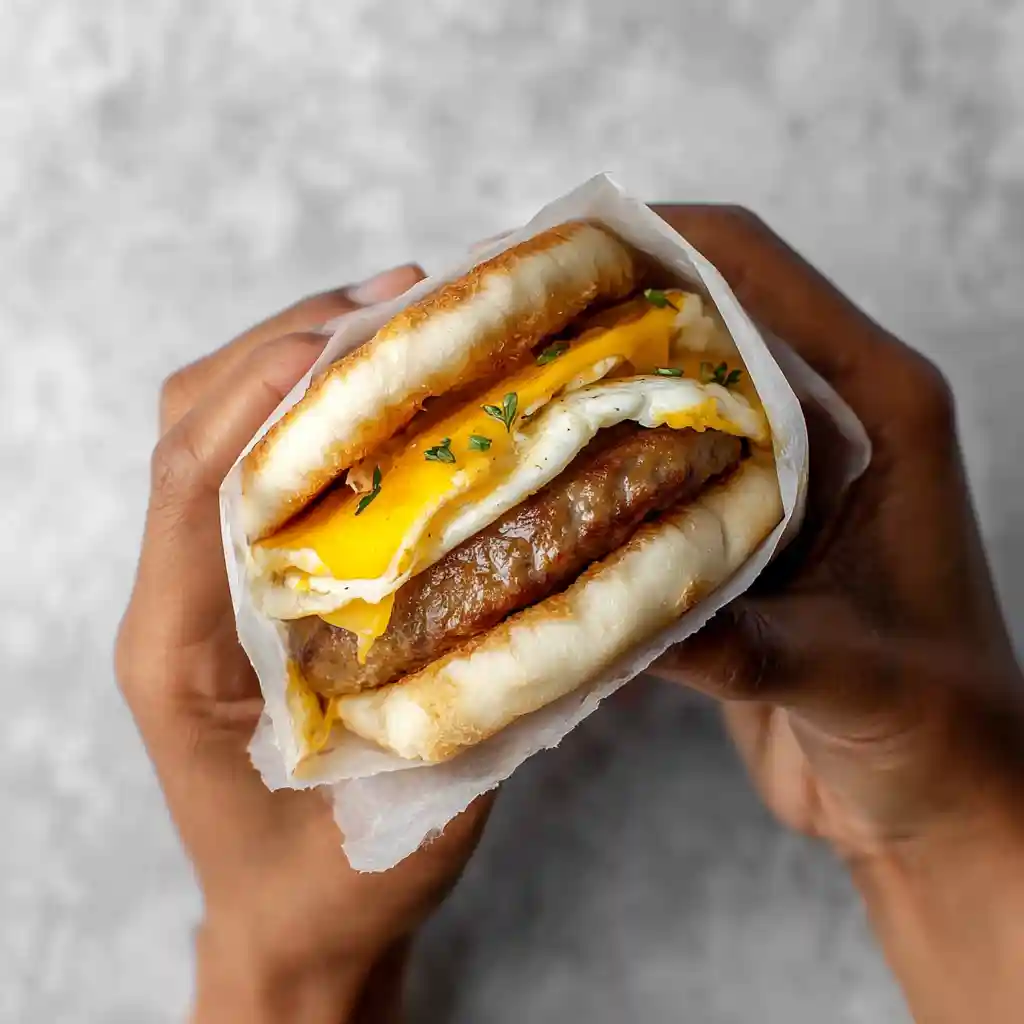 Egg and Sausage Breakfast Sandwich