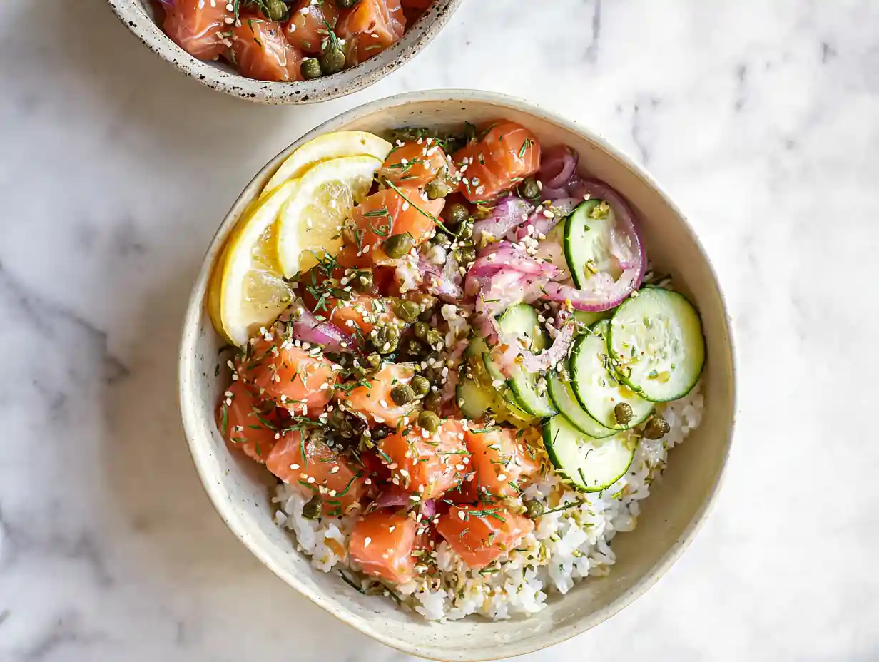 Miso Soy Salmon Sashimi Bowl