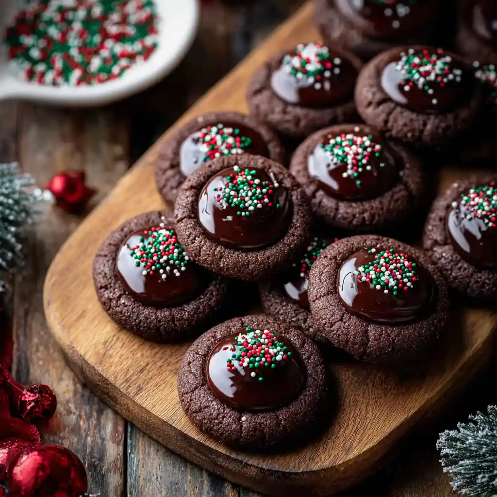 Chocolate Thumbprint Cookies