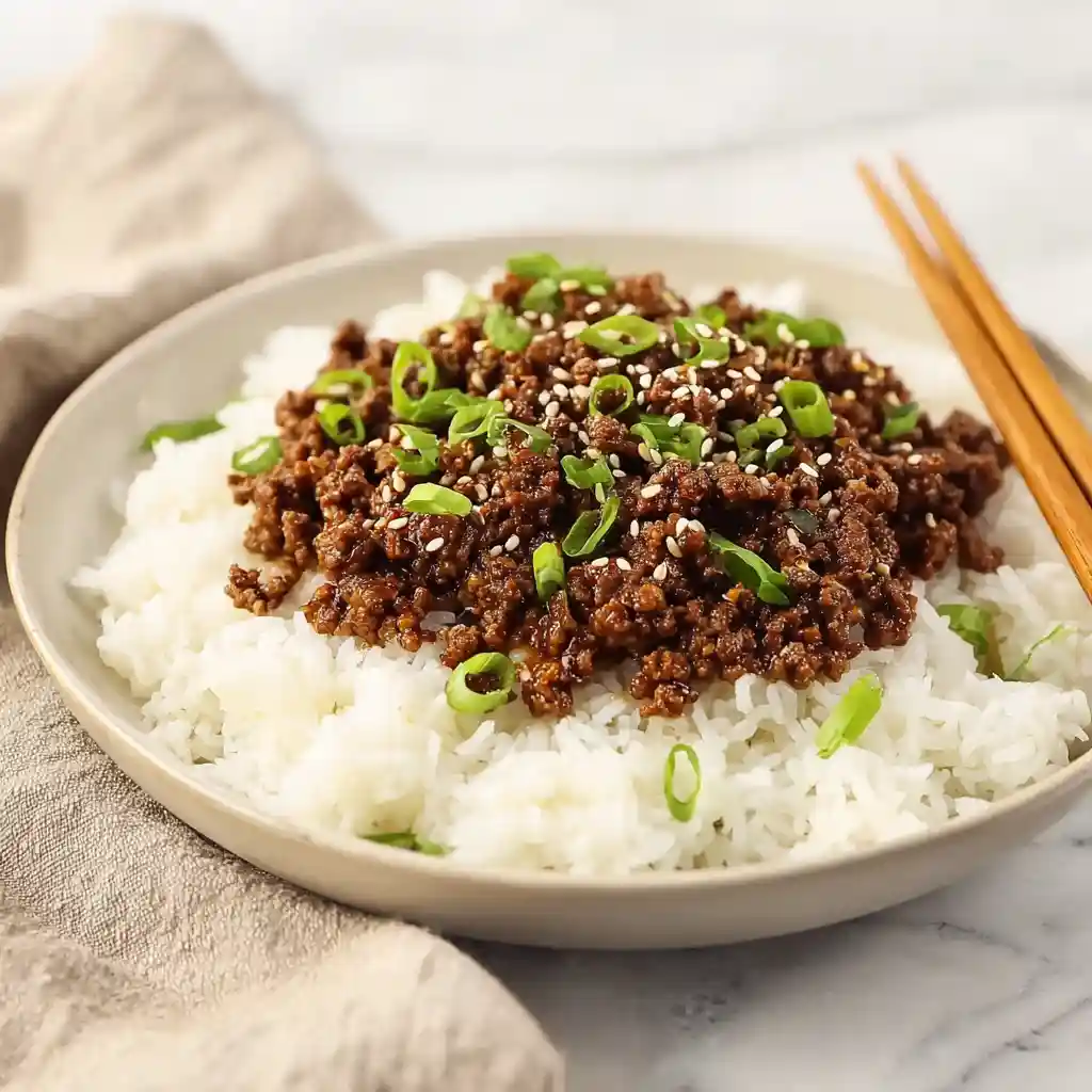 Korean Ground Beef Bowl Recipe