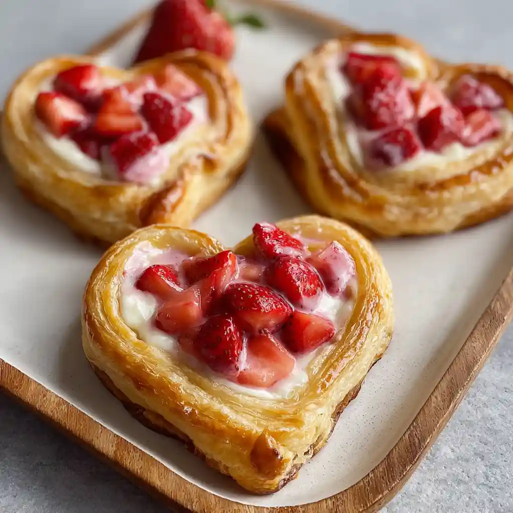 Irresistibly Delicious Strawberry Cream Cheese Heart Danishes 1 Strawberry Cream Cheese Heart Danishes