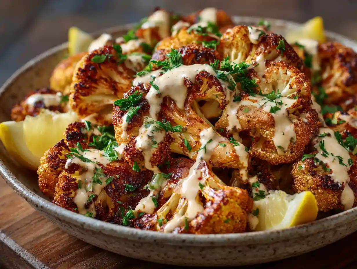 Easy Moroccan Cauliflower with Tahini-Honey