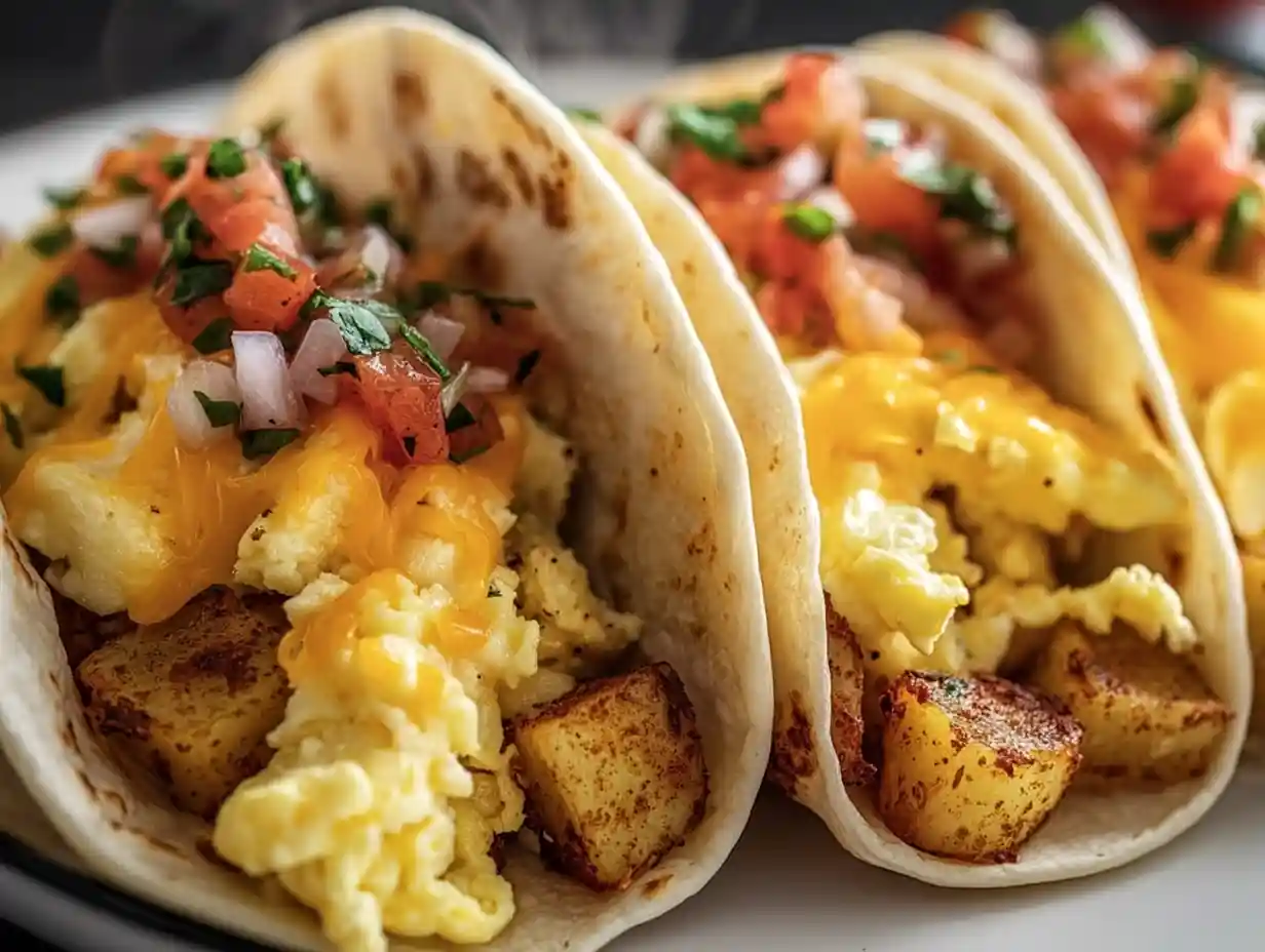 The Ultimate Crispy Potato Egg Cheese Breakfast Tacos
