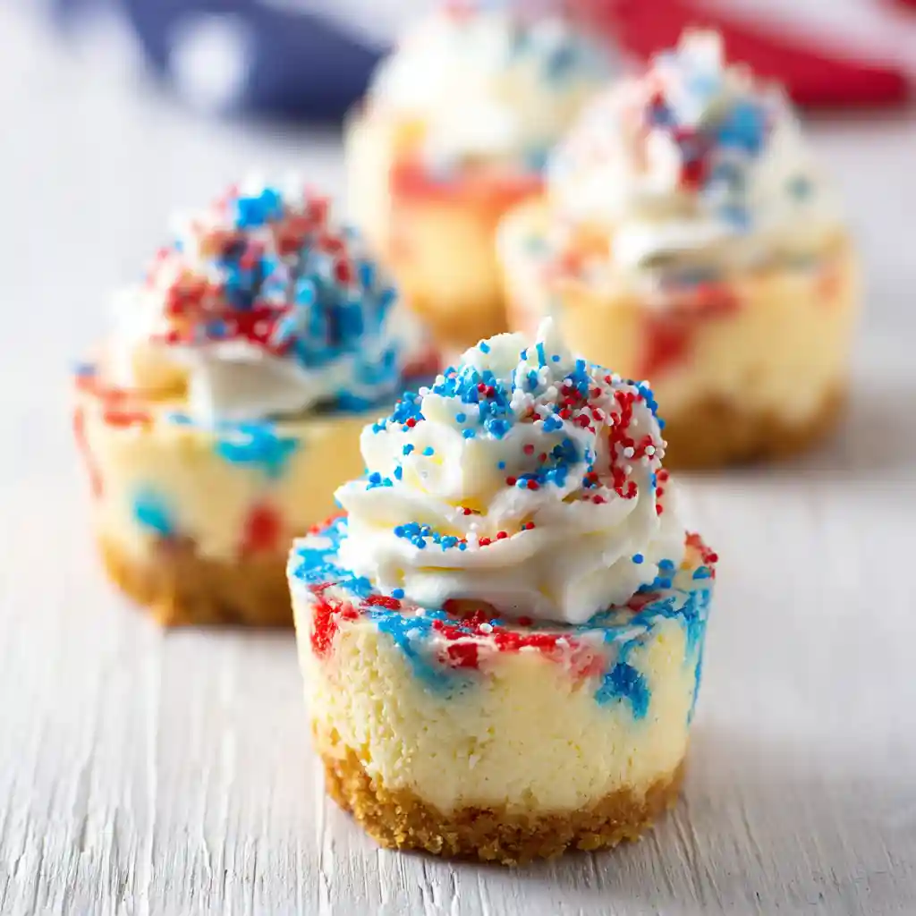 Patriotic mini cheesecakes