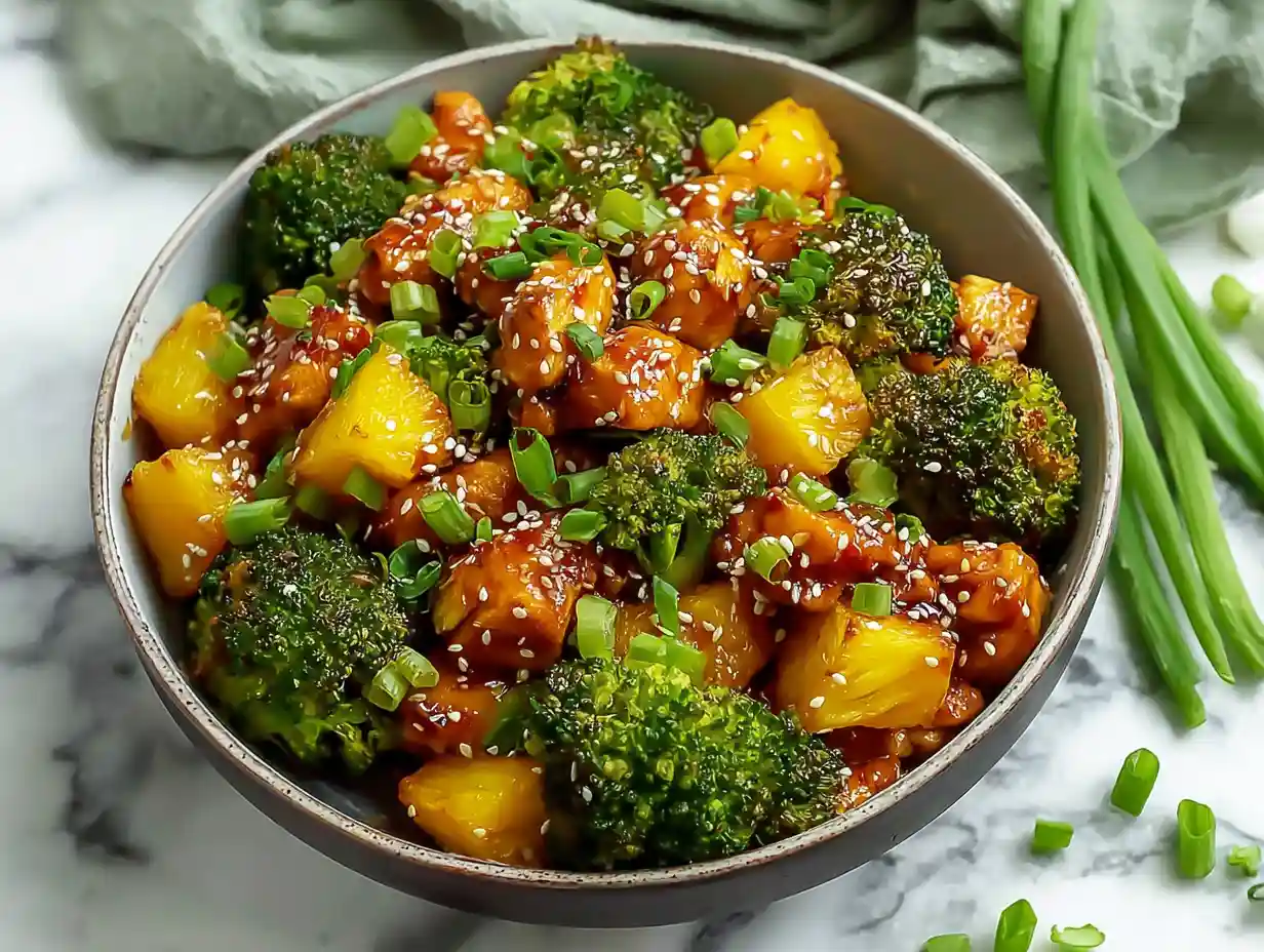 Home 11 Simple Teriyaki Sheet Pan Pineapple Chicken And Broccoli