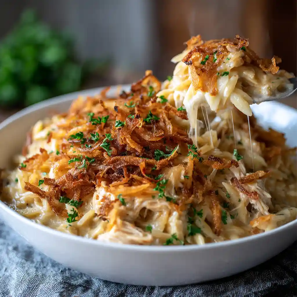 Irresistible French Onion Chicken Orzo Casserole 3 French Onion Chicken Orzo Casserole
